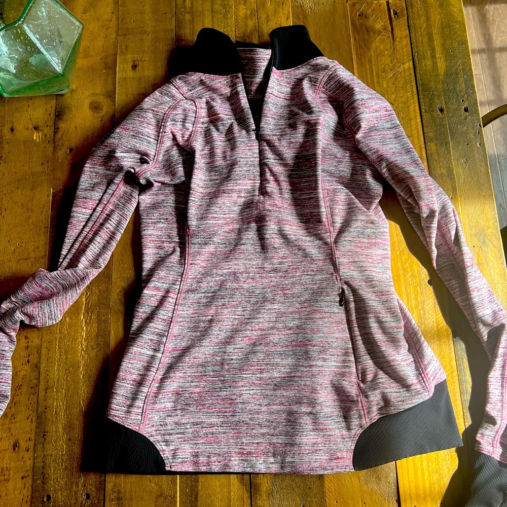 Lululemon Runderful 1/2 Zip Space Dye Camo Berry Rumble Sweatshirt Womens Small